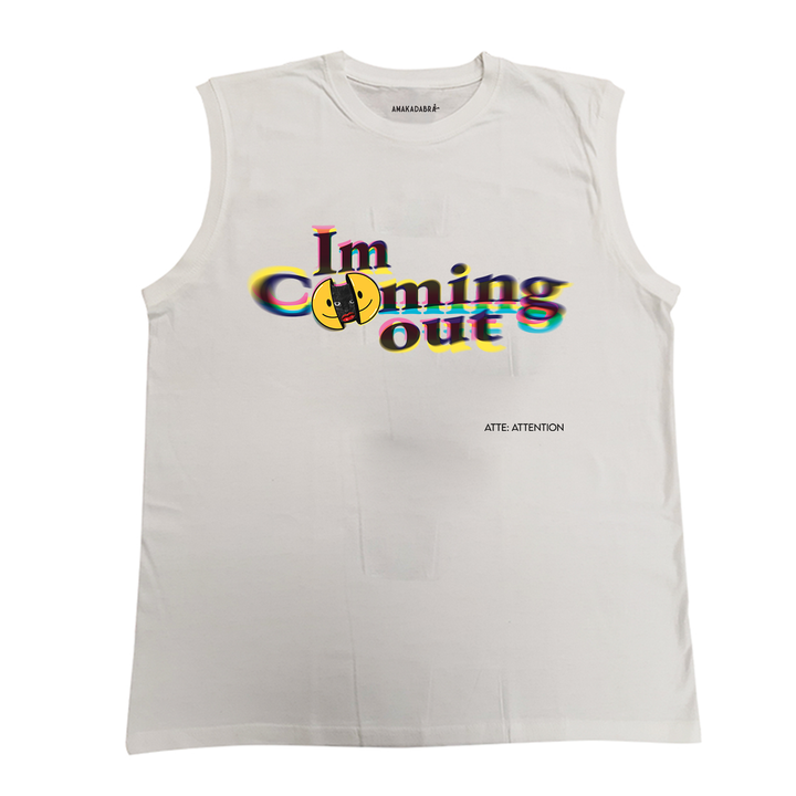 Playera sin mangas Coming out SMBZ